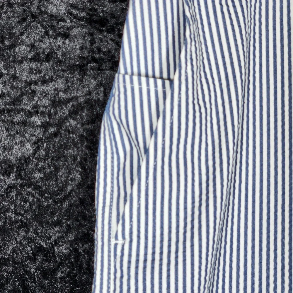 Nike Mens Blue White Seersucker Stripe Golf Shorts Stretch Preppy Size 35